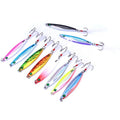 Aorace 10pcs Hard Metal Jigs Diving Sea Fishing Lures Minnow Popper Baits Tackle Crankbait Saltwater Freshwater Lures with Feather - color: 10pcs 7.7cm/28g
