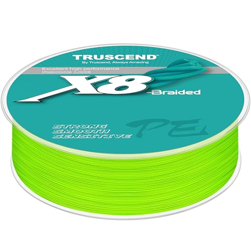 TRUSCEND X8 Braided Fishing Line, Durable and Valuable PE Braid Line for Professional, More Thinner More Smoother Performance for Casting Well, Must-Have Freshwater Fishing Gear, Fishing Gift for Men - color: Grass green, size: 10 LB (300 yards)