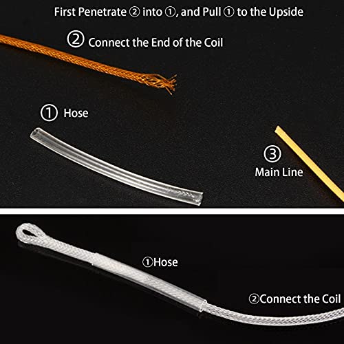Fly Fishing Line,Fly Fishing Leaders,10 Pieces Fly Line Leader,Fly Line Loop Connectors Braided Leader with Snaps, 20LB Fly Fishing Leader Connection Spool for Shotgun Tail Plate Cables(Orange),