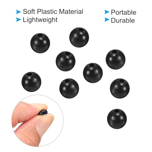PATIKIL Fishing Beads, Soft Plastic Round Rubber Fishing Bait Eggs Rig Beads Tackle Lures Accessories with Storage Box - size: 6mm
