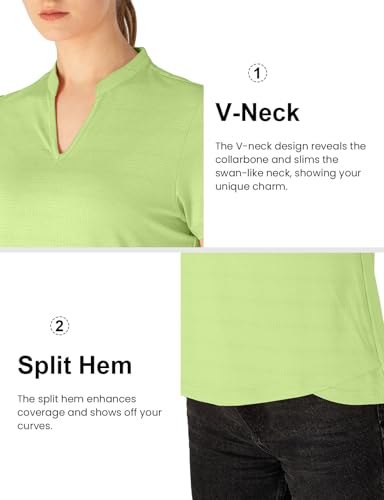 Rdruko Women's Hiking Shirts Short Sleeve UPF 50+ Sun Protection Lightweight Dry Fit Outdoor Travel Fishing Shirts - color: Fruit Green, size: X-Small