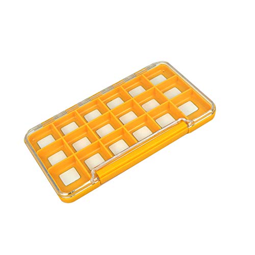 Waterproof Fly Fishing Box Slim Fishing Storage Fishing Tackle Case Multi Magnetic Compartments Tackle Hook Storage Box7.36"X4.02"X0.63" (187X102X16mm)(Orange-H046L18C) - color: Orange-18C