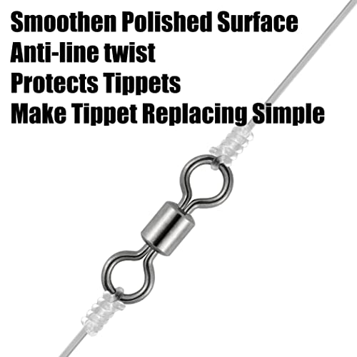 Dr.Fish 50 Pack Fishing Micro Swivels Fly Fishing Rolling Barrel Black Nickel Swivels High Strength Solid Rings Hook line Connector - size: 10mm(31LB)-100pk
