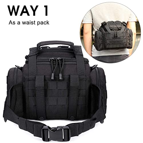 G4Free Outdoor Travel Waist Pack Hiking Fanny Pack Tactical bag Fishing Tackles Black - color: Black