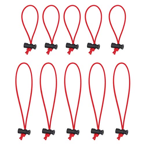 Foto&Tech Multipurpose Extra Thick Elastic Cable Tie and Organizer, Adjustable Cable Strap Toggle Tie, Reusable Tangle Tamer, Cable Management for Cord and Cable (5x 16CM+5x 25CM, Red) - color: Red, size: 5 x 16 CM + 5 x 25 CM