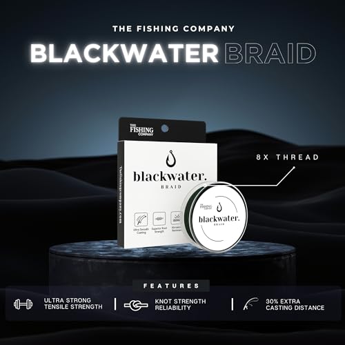Blackwater Braid 8X Braided Fishing Line – Smooth, Strong UHMWPE Fiber – Abrasion Resistant, Zero Stretch – for Saltwater & Freshwater - color: Dark Green, size: 30LB (500 Yards)