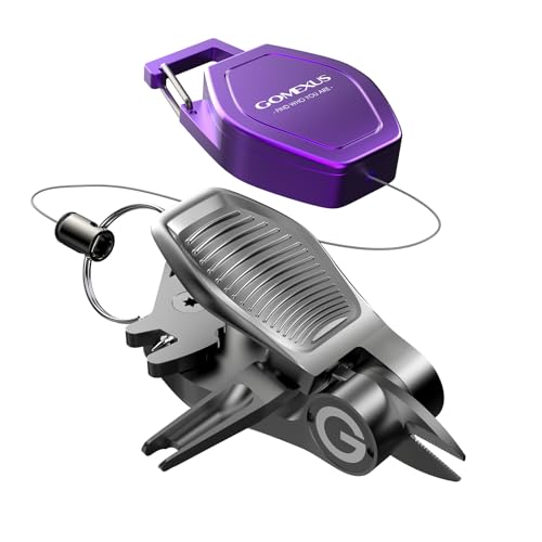 GOMEXUS Sharkbite Fishing Line Cutter with Retractors and Fishing Knot Tying Tool and Hook Eye Cleaner, Fly Fishing Nippers - color: Gray