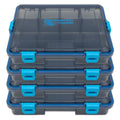Reaction Tackle Standard Tackle Trays, Plastic Tackle Box Organizers with Four Secure Latches, Removable Dividers and Semi Transparent Lid for Fishing Storage - 3500 (4-Pack) - size: 3500 (4-Pack)