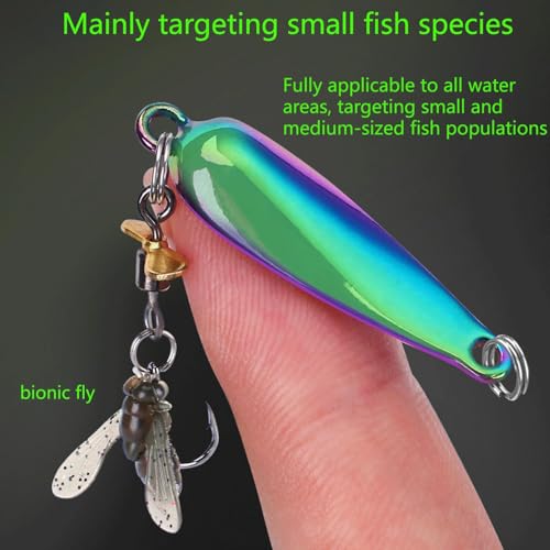 Fly Fishing Lures Kit Fishing Fly,Fly Fishing Kit Fly Fishing Lures,Handmade Lures Assortment Kit Artificial Bait Hooks for Bass Trout Salmon Fishing,Suitable for Freshwater and Saltwater - size: sequins