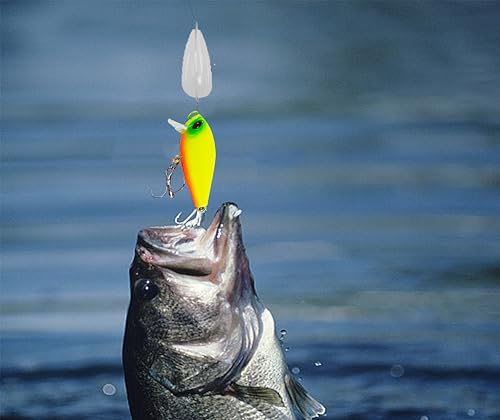 Bass Fishing Lure Lures Kit-Jerkbaits for Shallow Diving Crankbait 45-Degree Bill 3D Eyes,Loud Rattle Saltwater Catfish Trout Lure Artificial Crankbait - color: 5pcs minnow lures with bill