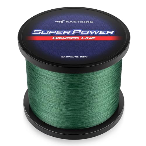 KastKing SuperPower Braided Fishing Line - Abrasion Resistant Braided Lines – Incredible Superline – Zero Stretch – Smaller Diameter – A Must-Have! - color: X4-Moss Green, size: 6LB(300 Yds)