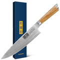 HOSHANHO Damascus Chef Knife 8 Inch, Professional 67 Layers 10Cr15CoMoV Super Steel Kitchen Knife, Ultra Sharp Japanese Knife with Durable Ergonomic Olive Wood Handle - style: 8 Inch Chef Knife