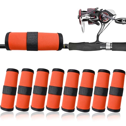8 Pack Fishing Lure Covers，Lure Wraps for Fishing Rod，Fishing Hook Bait Covers - color: Orange Yellow