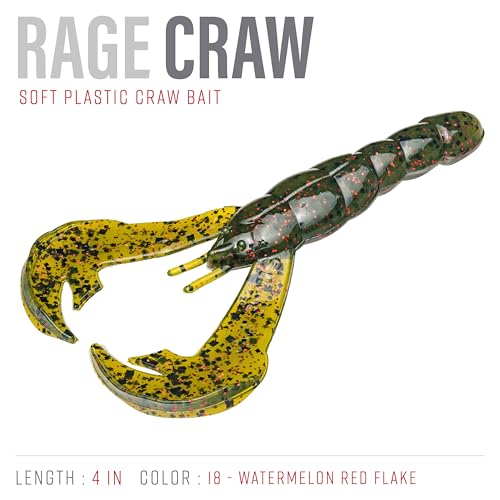 Strike King Rage Tail Craw - color: Watermelon Seed with Red Flake, size: 4 inch