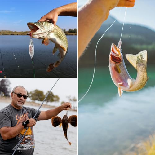 Goture Metal Spoon Trout Lures - Long Distance Casting for Trout, Bass, Crappie, Pike, Salmon - Saltwater & Freshwater - 1/4oz to 1-3/8oz Jigging Spoons - color: A:10pcs Fishing Spoons with Feather, size: 1 oz
