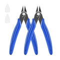 5 Inch Micro Flush Cutter, 2 Pack Small Wire Cutters Spring Loaded Cutting Pliers, Wire Cutters for Jewelry Making, Soft Copper Wire, Floral, Electronics, Model Craft, Heating Wire, 3D Print - color: 2 Pack