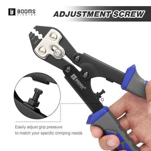 Booms Fishing Crimping Pliers Tool: 8.8in Crimper for Wire & Mono Lines up to 2.2mm - Compatible with Oval & Double Barrel Sleeves - XW42 Rigging Tool for Serious Anglers & Tackle Makers - style: Crimper Only