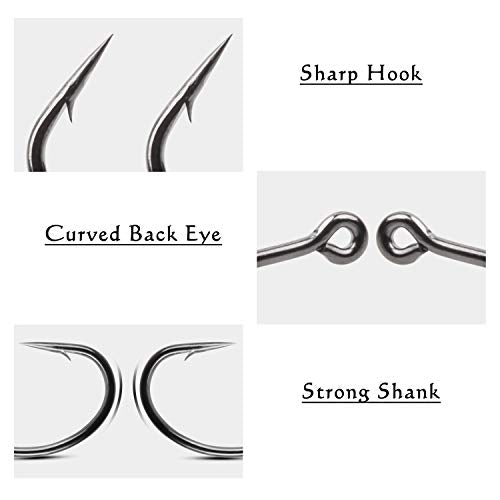 Carp Fishing Hooks- 120pcs Barb Curved Shank Carp Hooks Circle Fish Hooks Freshwater Saltwater for Hair Rigs Carp Fishing Tackle - size: 6# 120pcs