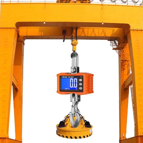 Geevorks Digital Hanging Scales Portable Heavy Duty Crane Scale,Industrial Precision Digital Hanging Scale1000KG (2204lbs),LCD Backlight,with Unit Change/Data Hold/Tare/Zero