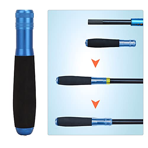 Fishing Rod Grip, Fishing Rod Spinning, EVA Foam Grips, Multi-Function Aluminium Alloy Fishing EVA Rod Handle Grip for DIY Rods Change(Blue)