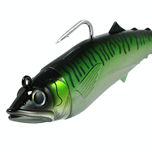 FishLab Fishlab Mas Mackerel Soft Swimbait Sinking 2 ' Oz - color: Green Mackerel, size: 8 in 9.5 oz
