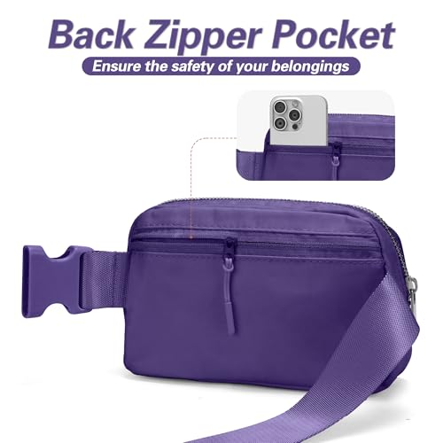 JSJ Mini Fanny Pack for Women & Men,Valentines Day Gifts for Girls Teens Kids Daughter Sister Her,Trendy Stuff Crossbody Bags Cute Everywhere Belt Bags. (Purple) - color: Purple