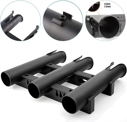 BigTron Fishing Rod Holder Bracket, Tube 3 Rod Rack, Fishing Rod for Boat Kayak Garage Storage or Truck with Screws Side-Mount