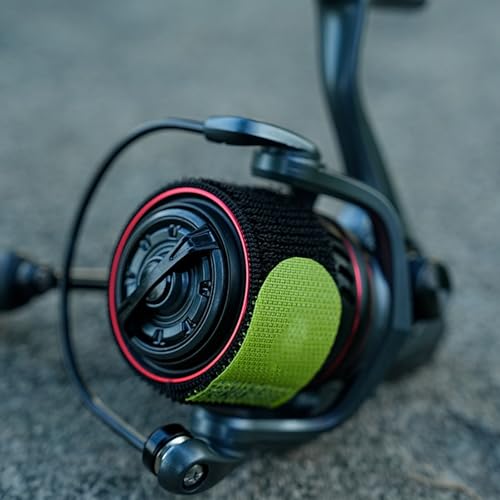 TideGuard Premium Nylon Fishing Reel Spool Cover Protector Band,Enhanced Scratch and Abrasion Reel Protector for Reels and Gear Security - color: Green, size: Large