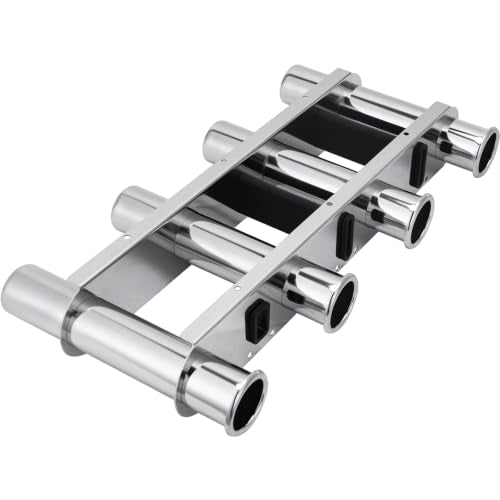 4 Tube Fishing Rod Holder & Boat Organizer Rod Rack Stainless Steel Fishing Rod Bracket Tube-linked Fishing Accessories