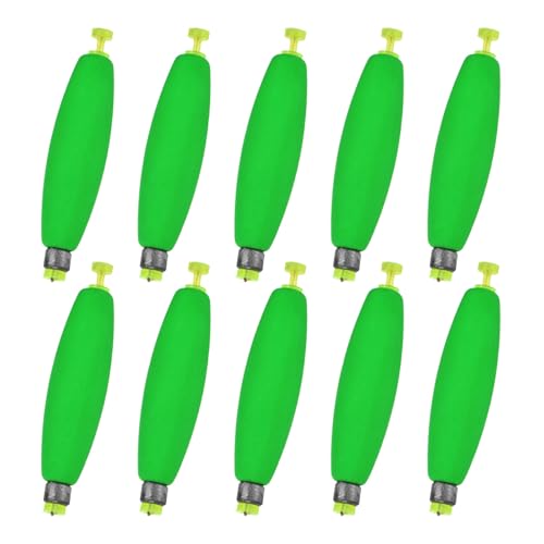 M METERXITY Pack Fishing Bobbers Floats, EVA Foam Weighted Bobbers, Clip-on Floats Slip Corks Floaters Strong Buoys - color: Green, size: 3.78" Length