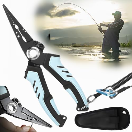Multi-Functional Stainless Steel Fishing Pliers, Saltwater Fishing Pliers Fishing Tools, Hook Remover & Line Cutter with Non-slip Handle, for Fly Fishing, Ice Fishing, Fishing Gear, Gifts for Men (B) - color: B