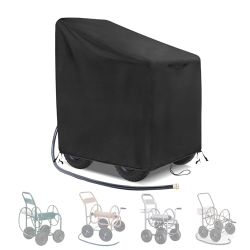 Garden Hose Reel Cart Cover, 600D Outdoor Hose Cart Covers for outside, Waterproof Anti-UV Hose Reel Cover, All Season Protection - 37.8"L x23.6"Wx 36"H - size: 37.8"L x23.6"Wx 36"H