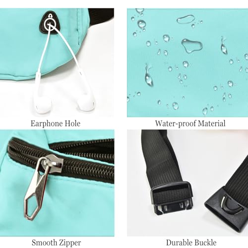 Fanny Pack for Women Men,Crossbody Fanny Pack Water Resistant Sports Waist Bag Pack, Belt Bag for Travel Hiking Running - color: 1pack-lightgreen