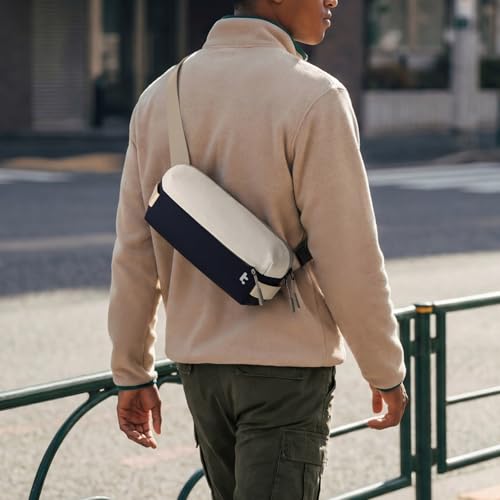tomtoc Compact EDC Sling Bag 3L-10L, Minimalist Crossbody Bag Chest Shoulder Pack for Men Women, X-pac/Recycled Polyester - color: Blue & White, size: S(Fits iPad Mini)