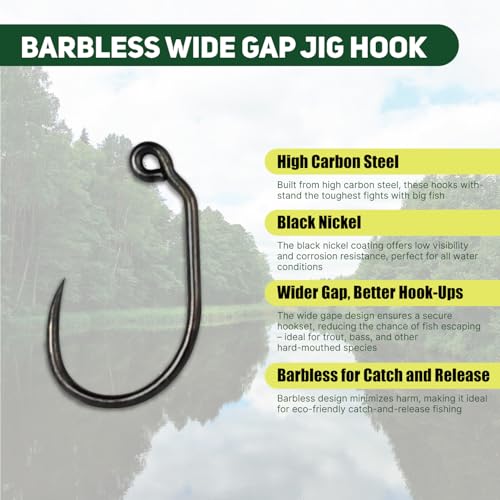 400Pcs Fly Tying Hooks Assortment, Barbless Fishing Hook Trout, Wide-GARP Jig Fly Fishing Hooks 12#14#16#18# with Box