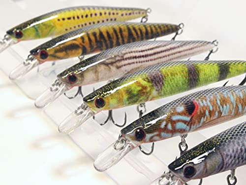 Minnow Crankbait for Bass Fishing Bass Lure Jerkbait Fishing Lures and Tackle Box - color: HM673KB