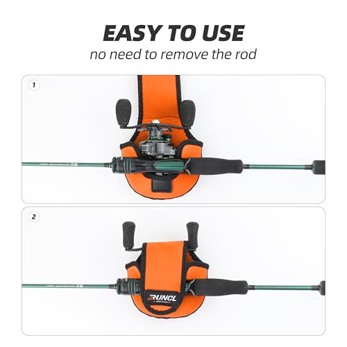 RUNCL Baitcasting Reel Bag – Protective Storage Pouch for Baitcasting Reels & Spinning Reels, Lightweight & Durable, Ideal for Freshwater & Saltwater Fishing Trips (orange& Black) - color: B-orange& Black
