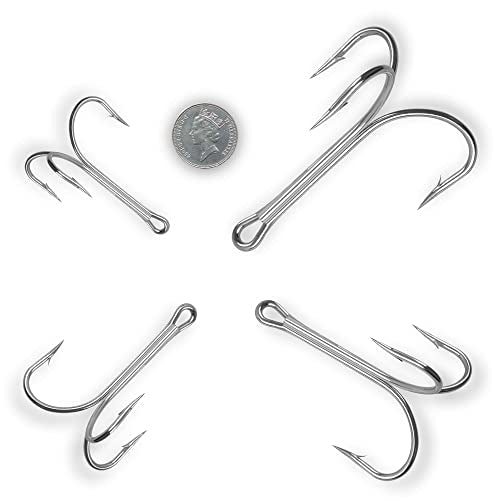 15/30pcs Classic Treble Fishing Hooks Large Size Silver Triple Barbed Fish Hook Strong Sharp Saltwater Fishing Hooks Size 4/0 6/0 7/0 8/0 9/0 10/0 - size: 8/0 - 15pcs