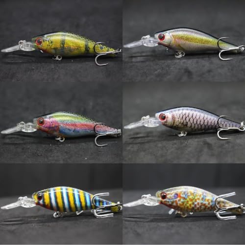Minnow Crankbait for Bass Fishing Bass Lure Jerkbait Fishing Lures and Tackle Box - color: HM515KB