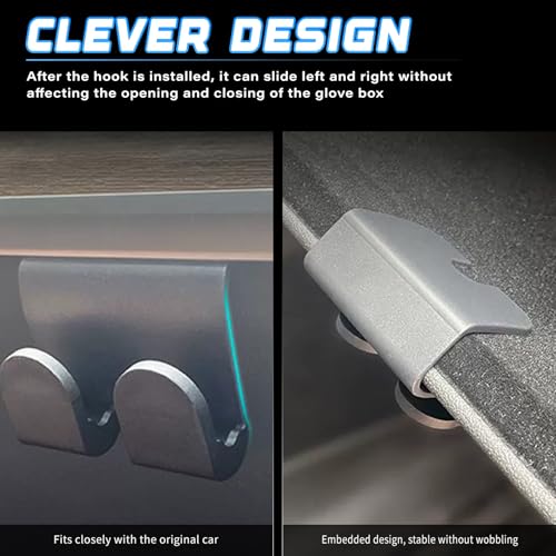 2PCS Glove Box Hooks for Tesla Model Y Juniper 2025 2026 & Model 3 Highland | Car Purse Hook & Organizer Bag Holder - color: 2PCS