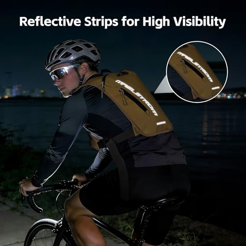 Maelstrom Hydration Running Vest with 2L Water Bladder for Men Women | Chest Pack, BPA-free, High Flow Bite, Reflective Stripe, Detachable, Breathable Pad, Perfect for Cycling, Marathon, Hiking - color: Khaki