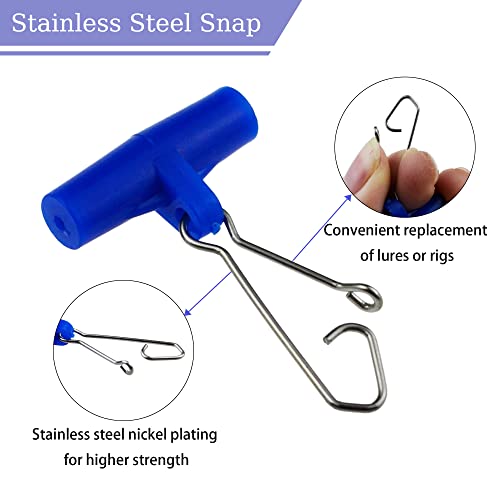 Fishing Line Sinker Slides,40 Pack Duo Lock Snaps Fishing Line Slider Sinker Weight Connectors Saltwater Freshwater - color: L Blue Hook Snap