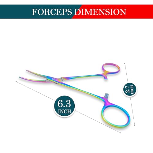 ROUSE Rainbow Titanium Fishing Forceps, Stainless Steel, Multi-Coloured, Hook Removal Tool