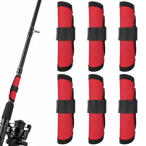 6 Pcs Lure Wrap, Fishing Hook Covers Bait Storage Lure Protector Wrap Fishing Hook Cover Protector Guard to Keep Fishermen Safe for Rod (Red)