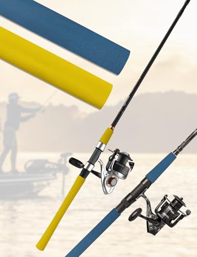 Accering Frosted Pattern Fishing Pole Grip Nice Texture (φ30mm, Yellow) - color: Yellow, size: φ30mm, L3.28ft