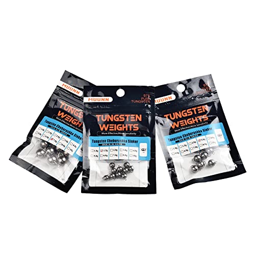 Tungsten Cheburashka Weights, Tungsten Free-Swinging Cheb Rig Weights for Finesse Rigging, Multiple, Plain - size: 1.0g - 10 Pack