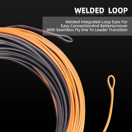 Gold Fly Line 90FT Weight Forward Floating 2 3 4 5 6 7 8 9WT Fly Fishing Line - color: ORANGE + GRAY, size: WF2F -90FT