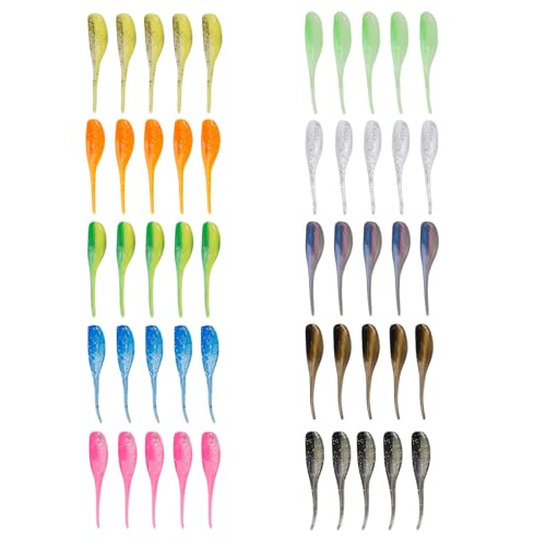 Crappie Lures Soft Plastic Baits for Crappie Panfish Fishing Lures FS/RE-02 - style: 50pcs