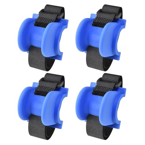 MiOYOOW 4PCS Fishing Rod Holders for Railings, Portable Fishing Pole Holders for Bridge Railings Ship Railings Seaside Guardrails - color: Arc bottom blue