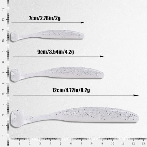 Paddle Tail Swimbaits FS/RE-10 | for Bass Fishing,14 Colors ,Fishing Lures with Flash Blade,Freshwater Saltwater ,Bass Bait,for Trout Catfish Pike - color: Color C, size: 9cm,50pcs